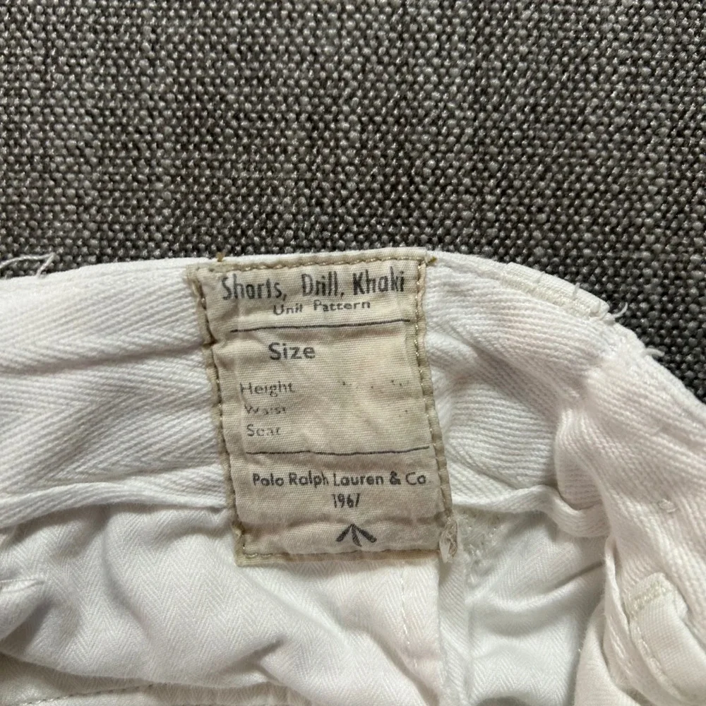 Polo Ralph Lauren Cargo Shorts Mens 34 Cream Classic Fit Cotton Military Utility